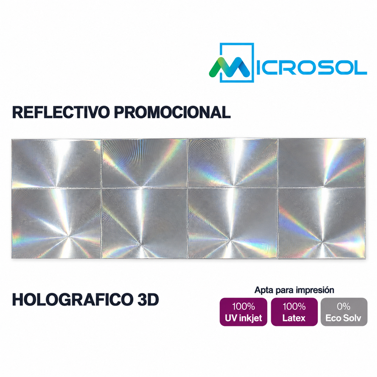 VINILO MICROSOL HOLOGRAFICO 3D 0,61M X 50M