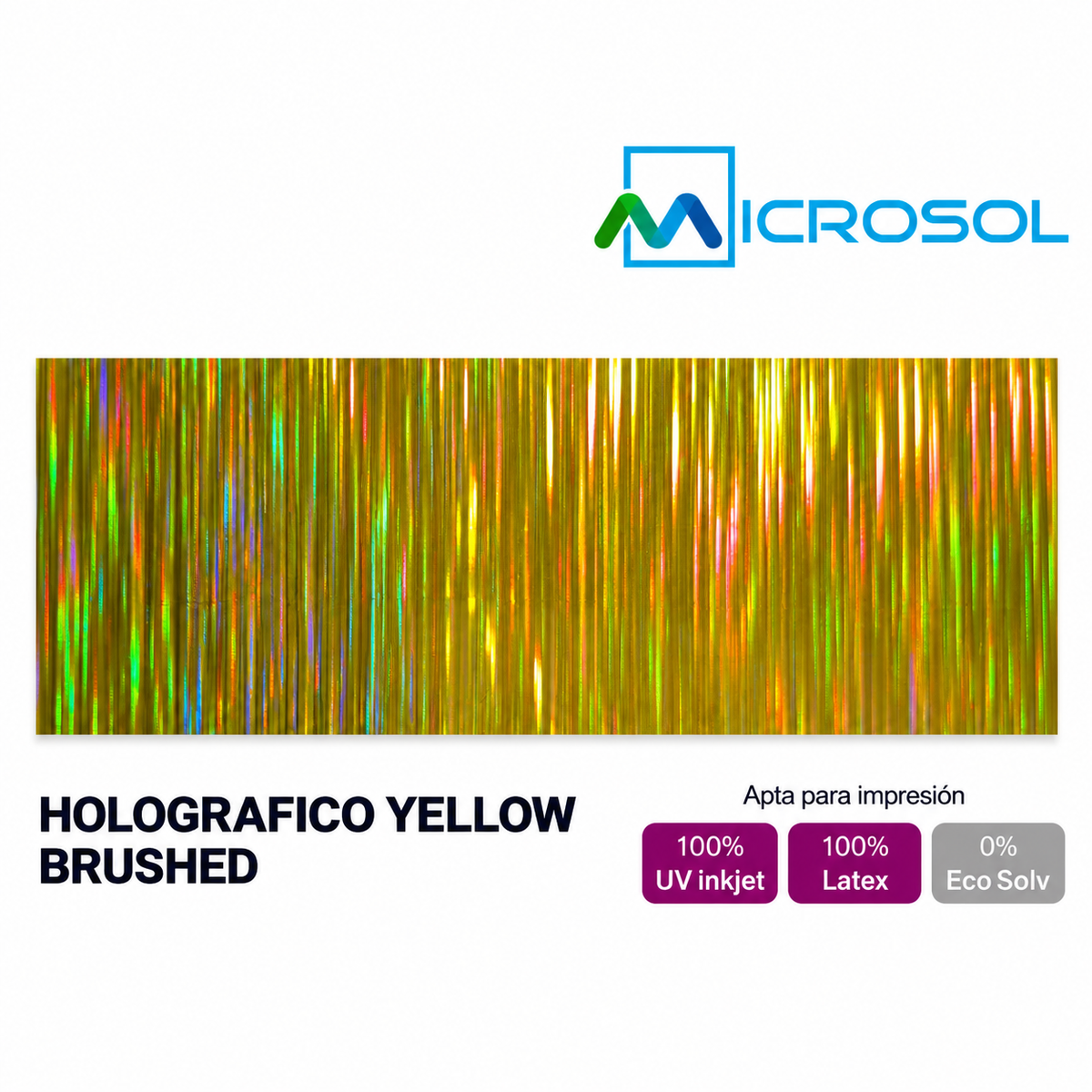 VINILO MICROSOL HOLOGRAF YELLOW BRUSH 1,22M X 50M