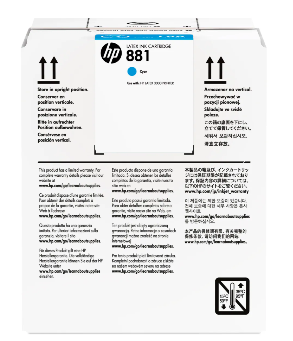 CARTRIDGE HP 881 TINTA LATEX CYAN 5L
