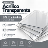 Plancha Acrílico Transparente 5mm 1,22 x 2,44 m | Tienda Microgeo