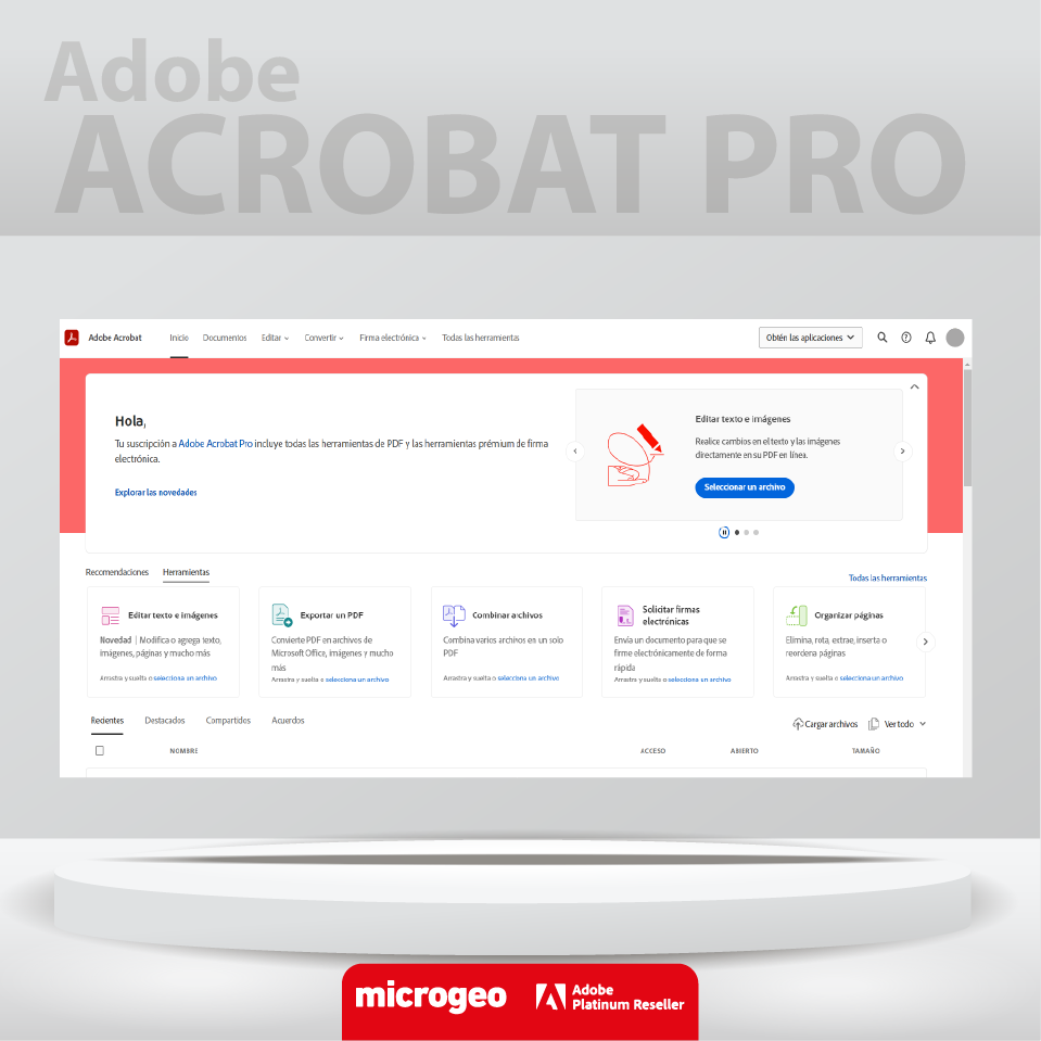 Acrobat Pro / for teams / Suscripción Anual 1 Usuario