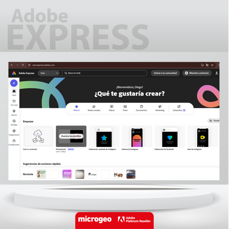 Adobe Express / for teams / Suscripción Anual 1 Usuario